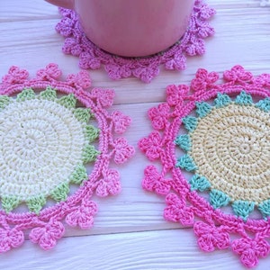 Crochet coaster PATTERN. Crochet kitchen decor. Crochet doily pattern. Christmas crochet. Crochet PDF. Christmas coasters. Christmas gift image 5