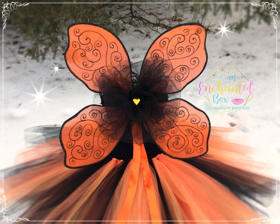 Orange Adult Tinkerbell Pixie Butterfly Fairy Wings Dress Up Girls Costume
