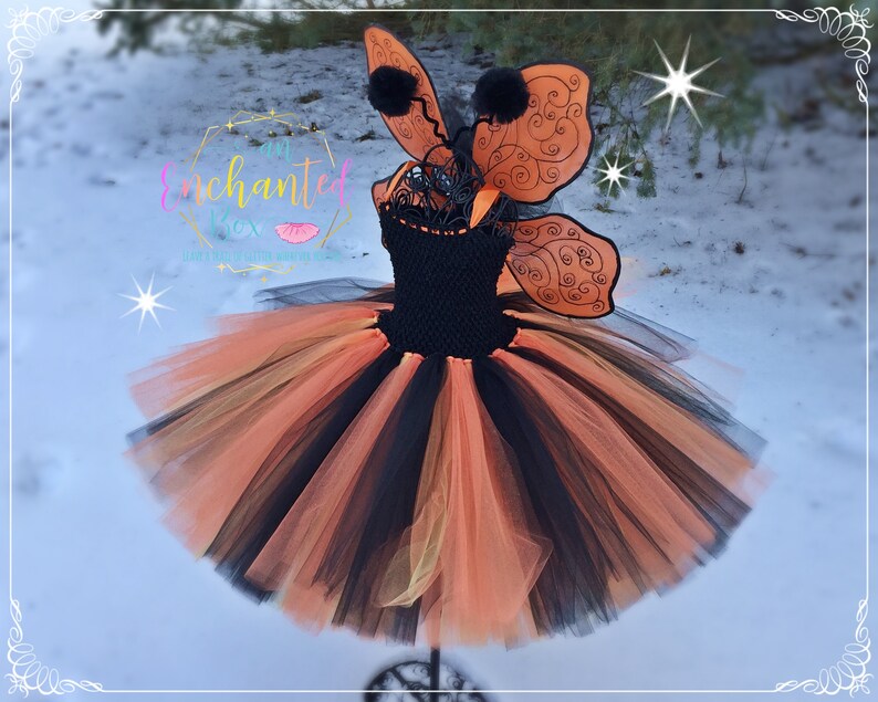 Dressup MONARCH BUTTERFLY Fairy WINGS Princess Dress Up for Girls Orange Black Baltimore Orioles Cincinnati Bengals Flower Girl Wedding