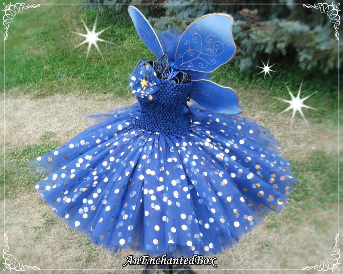 LIMITED EDITION NAVY Blue Fairy Princess Gown for Girls Etsy