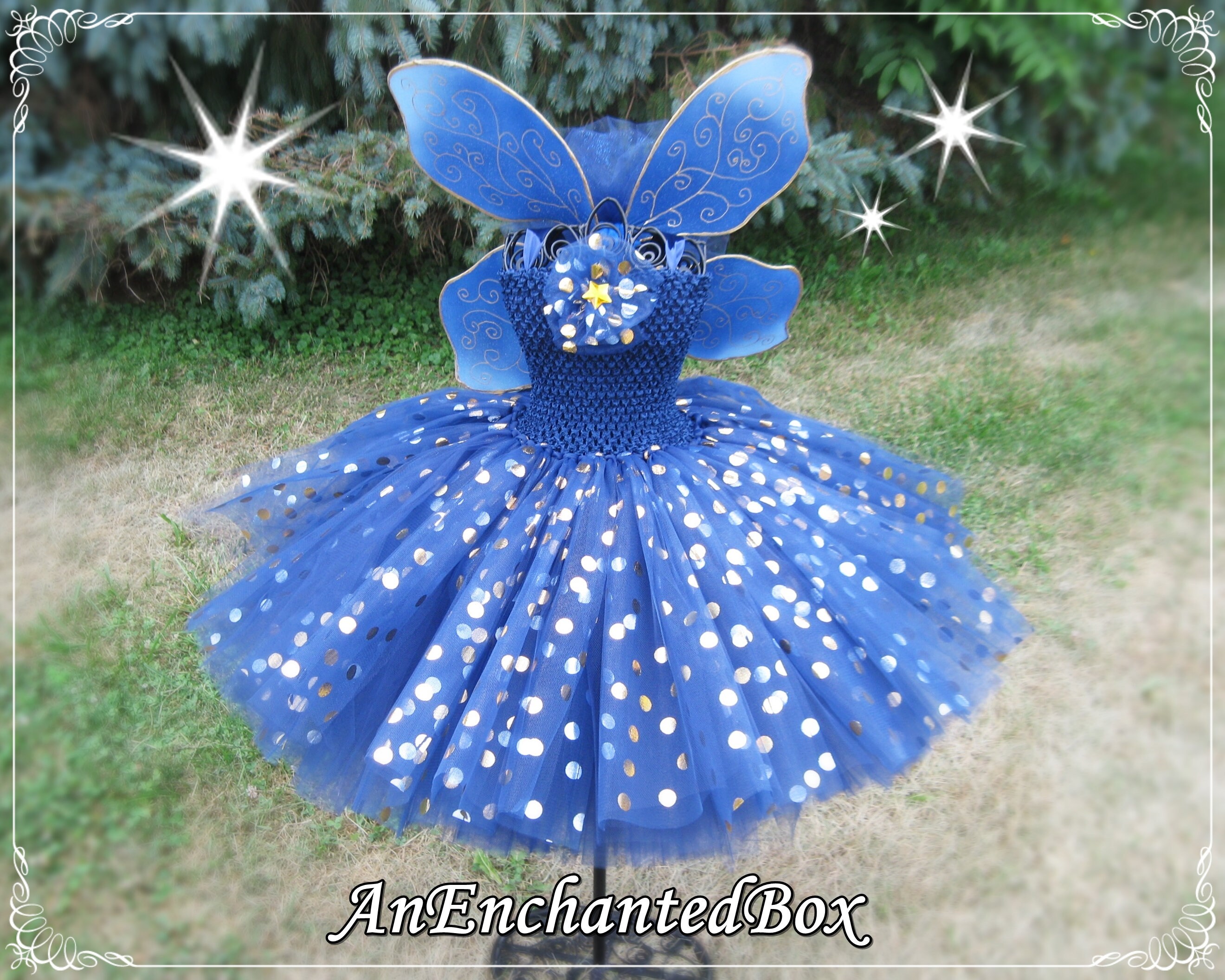 Limited Edition Navy Blue Fairy Princess Gown For Girls Etsy