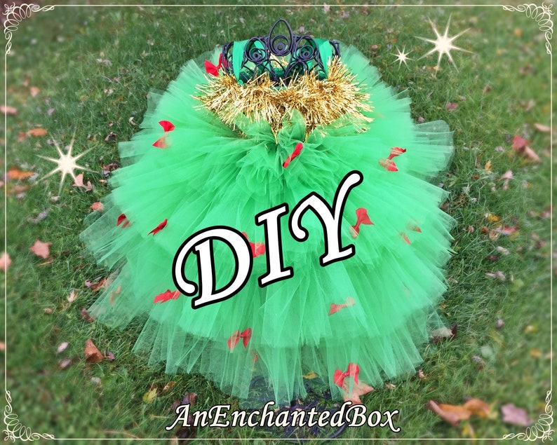 Children/'s Girl Tutu Skirt Tinkerbell Elf Christmas Tree Green Age 0-10 Years