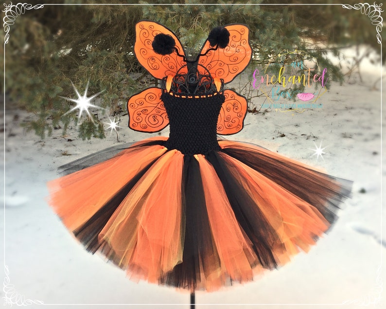 Dressup MONARCH BUTTERFLY Fairy WINGS Princess Dress Up for Girls Orange Black Baltimore Orioles Cincinnati Bengals Flower Girl Wedding