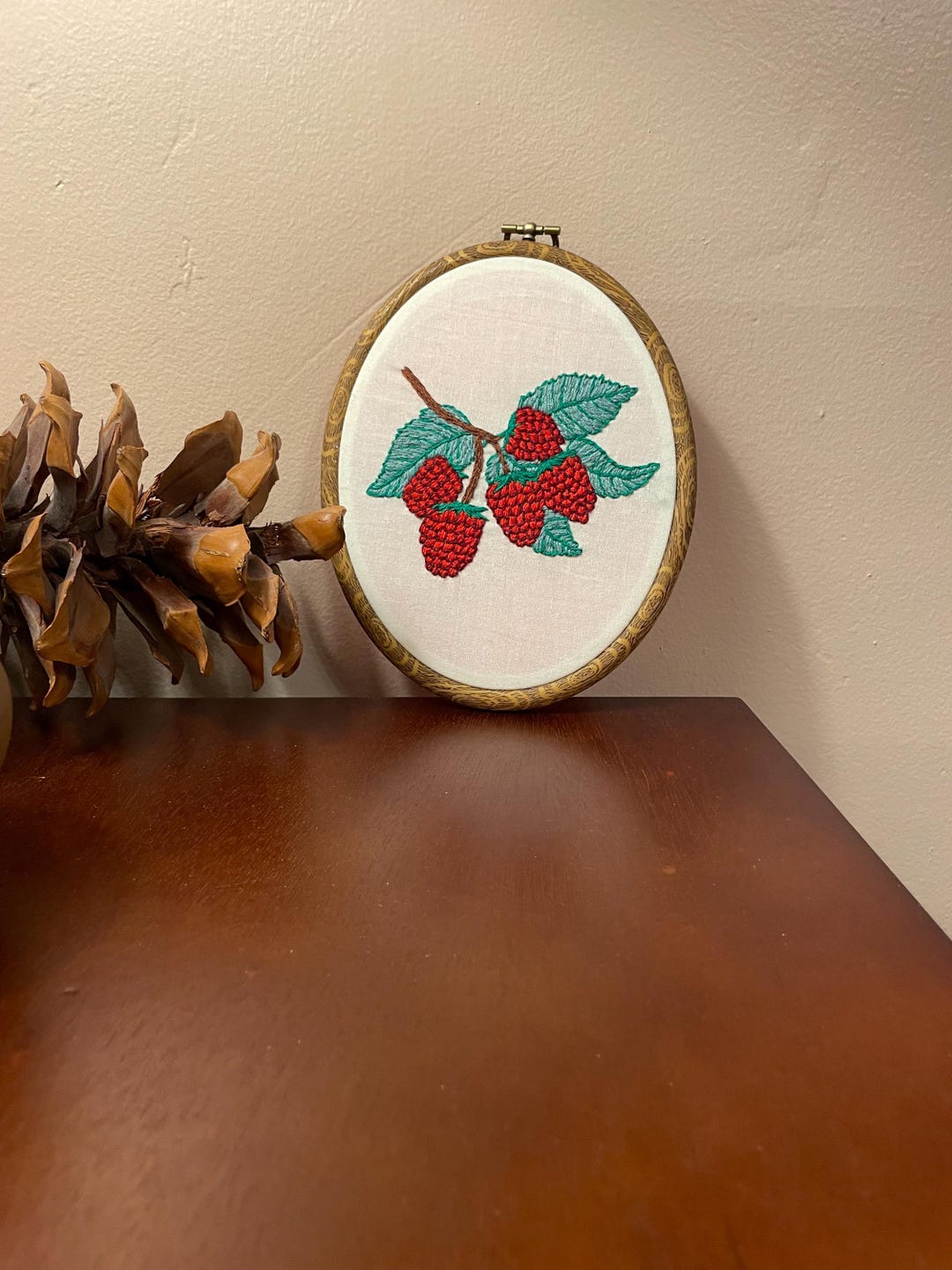 Embroider Raspberry Hand Embroidered Raspberry Plant Picture - Etsy