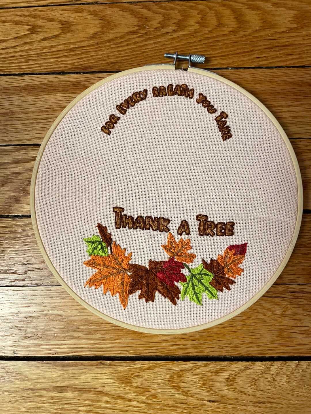 Hand Embroidered Thank a Tree Wall Hanging - Etsy