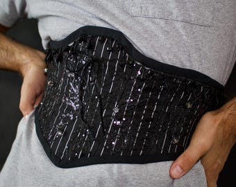 Black Sparkle Corset Belt