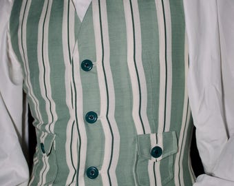 Green & Cream Historical Dandy Waistcoat
