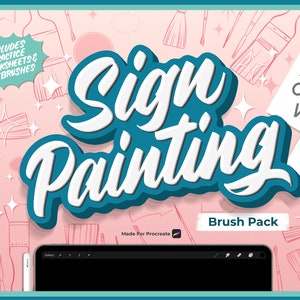 NOUVEAU ! Paquet de pinceaux pour peinture d'enseigne Procreate, pinceau pour lettrage d'enseignes, peinture d'enseignes au pinceau procreate, lettrage pour iPad