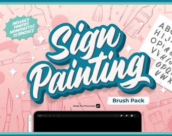 NEW! Procreate Sign Painting Brush Pack