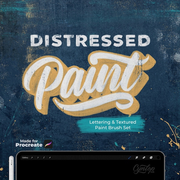 Distressed Paint Brush Set for Procreate, digital paint for Procreate, ipad lettering brush set, digital art brush for procreate