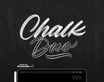 Chalk Procreate Lettering Brushes and Chalkboard background