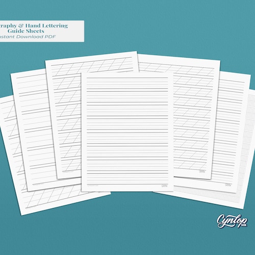 Printable Calligraphy &amp; Hand Lettering Guidesheets Blank - Etsy