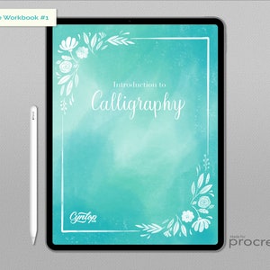 Calligraphy Workbook #1 for Procreate | Procreate Brush, Procreate iPad Lettering, Hand Lettering Calligraphy practice sheets