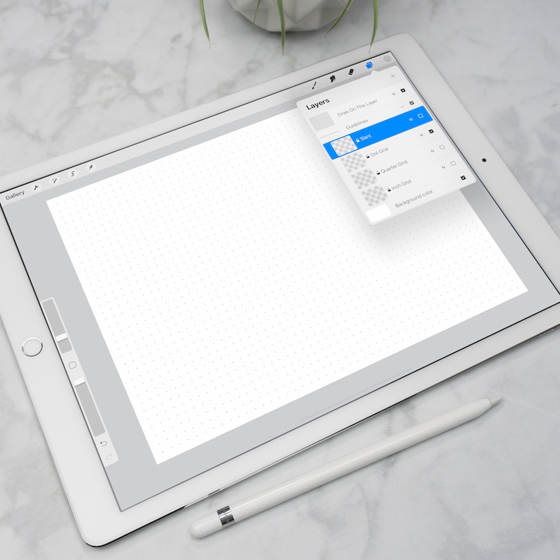 Procreate App File Graph Paper Square and Dot Grid Etsy