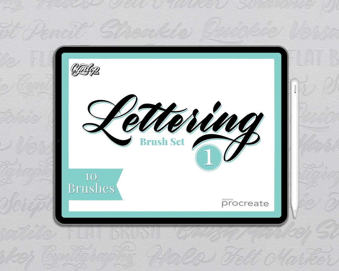 Procreate Lettering Brush Pack #1 : 10 Brushes, Custom Procreate Brush ...