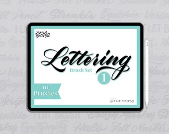 Procreate Lettering Brush Pack #1 :  10 Brushes