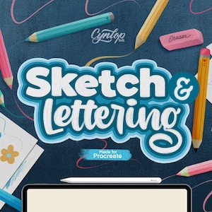 Procreate Sketch & Lettering Bleistiftpinsel-Set, Zeichenstiftpinsel, Lettering-Pinsel, iPad-Lettering, Procreate-Bleistift, iPad-Lettering