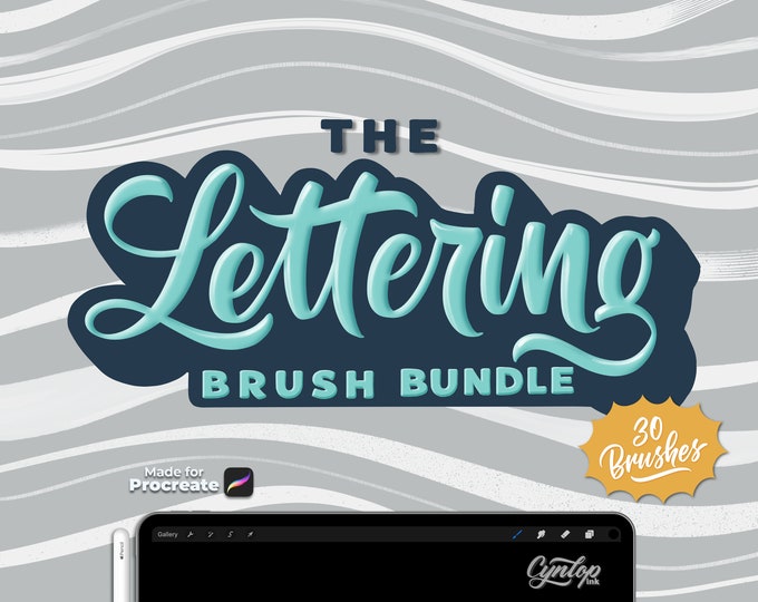 Featured listing image: The Lettering Brush Bundle for Procreate