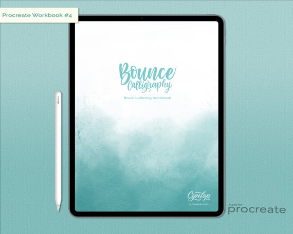 Bounce Lettering Workbook #4: Procreate iPad Practice Sheets (PDF)