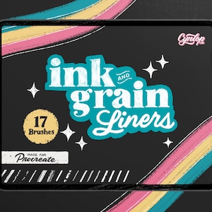 Procreate Ink & Grain Liners Brush Set, Zeichenstift-Pinsel, Lettering-Pinsel, iPad-Lettering, Procreate-Bleistift, iPad-Lettering