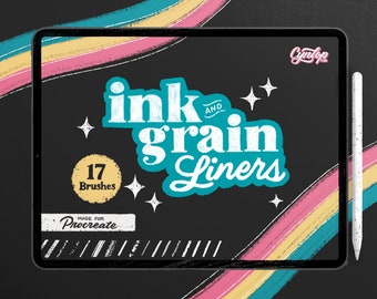 Ink & Grain Liners Brush set for Procreate, 17 Brushes