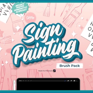 Procreate Sign Painting Brush Set: Lettering Brushes & Stamps (Digital Download)