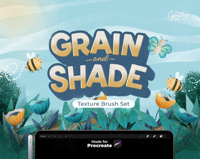 Featured listing image: Grain & Shade Procreate Texture Brush Set