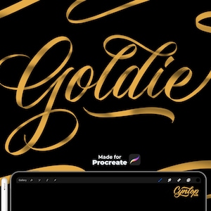 Goldie Procreate Brush , Metallic Procreate brush, Procreate Brush, brush lettering, Procreate Brushes, Procreate Brush, iPad lettering