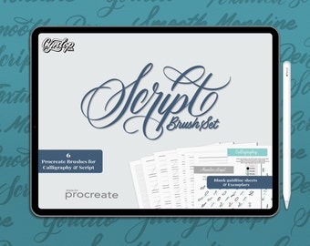 Script Procreate Brush Pack: 6 Brushes plus more