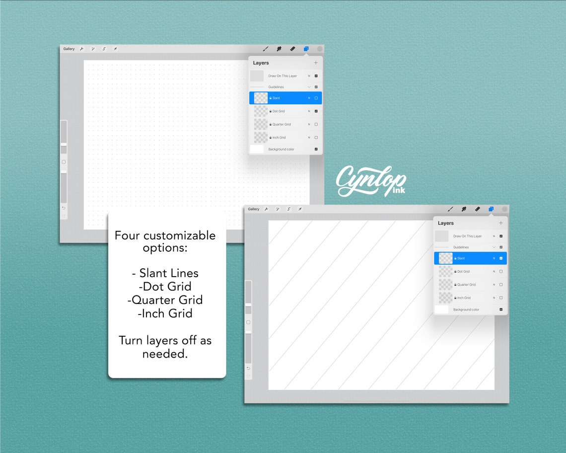 Procreate App File Graph Paper Square and Dot Grid Etsy