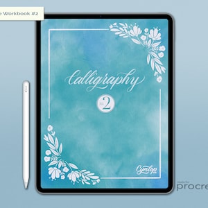 Calligraphy Workbook #2 for Procreate | Procreate Brush, Procreate iPad Lettering, Hand Lettering Calligraphy practice sheets