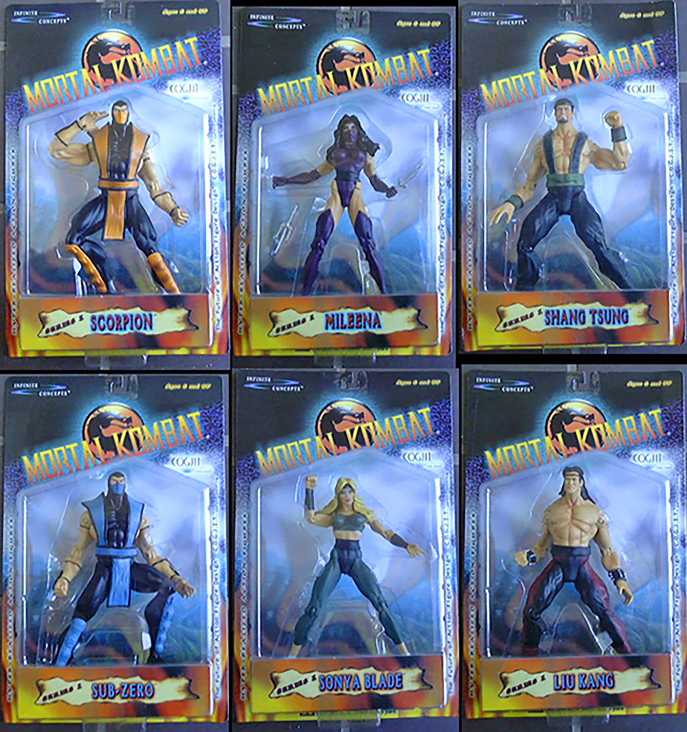 Mortal Kombat Full Set 6 MOC Infinite Concepts Vintage 2000 7.5 / 8.5