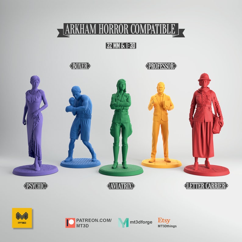 Arkham Horror Compatible Miniatures Set 01 Etsy