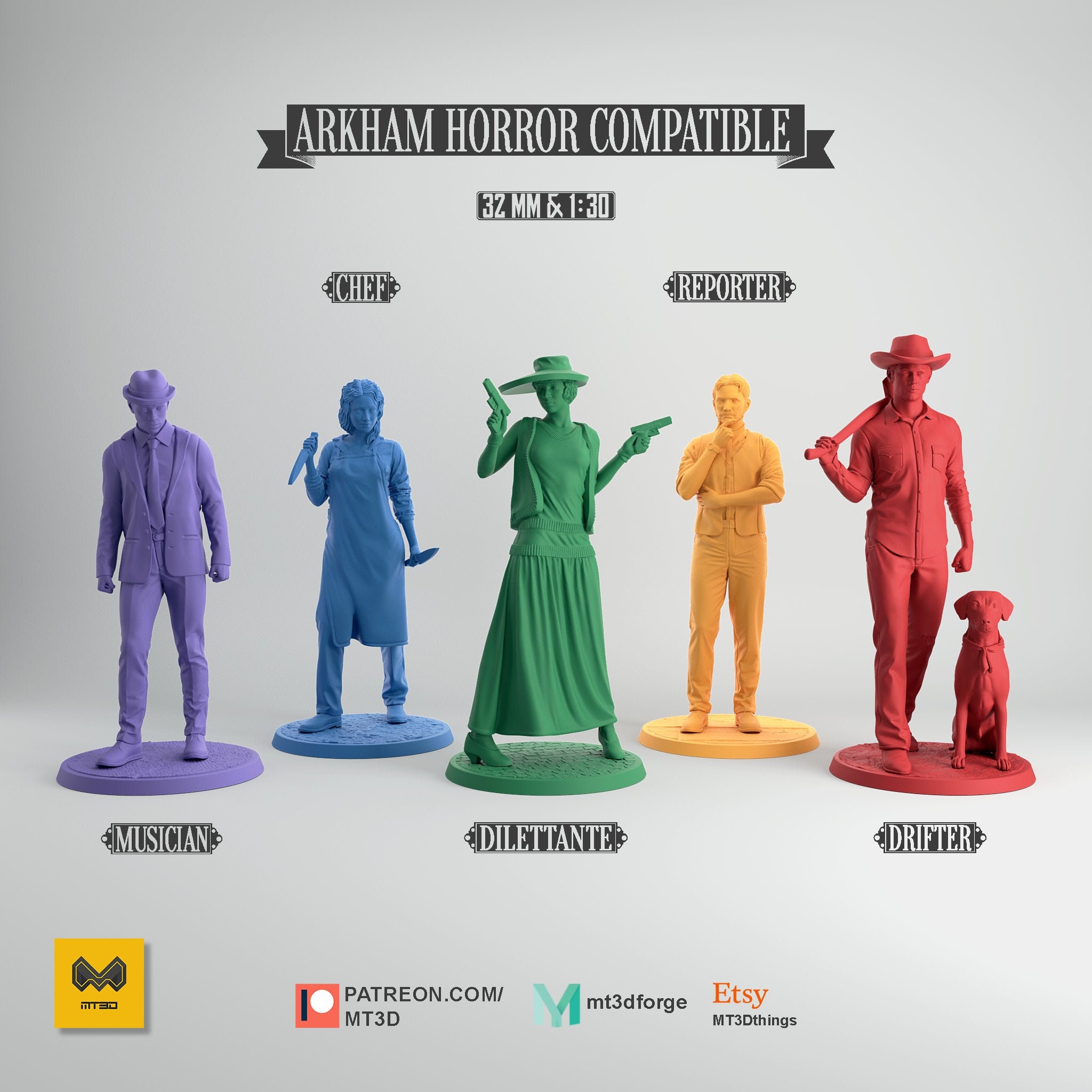Arkham Horror Compatible Miniatures Set 03 Etsy