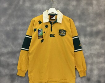 Vintage Canterbury Of New Zealand shirt big logo spell out Orange Size S fits like M