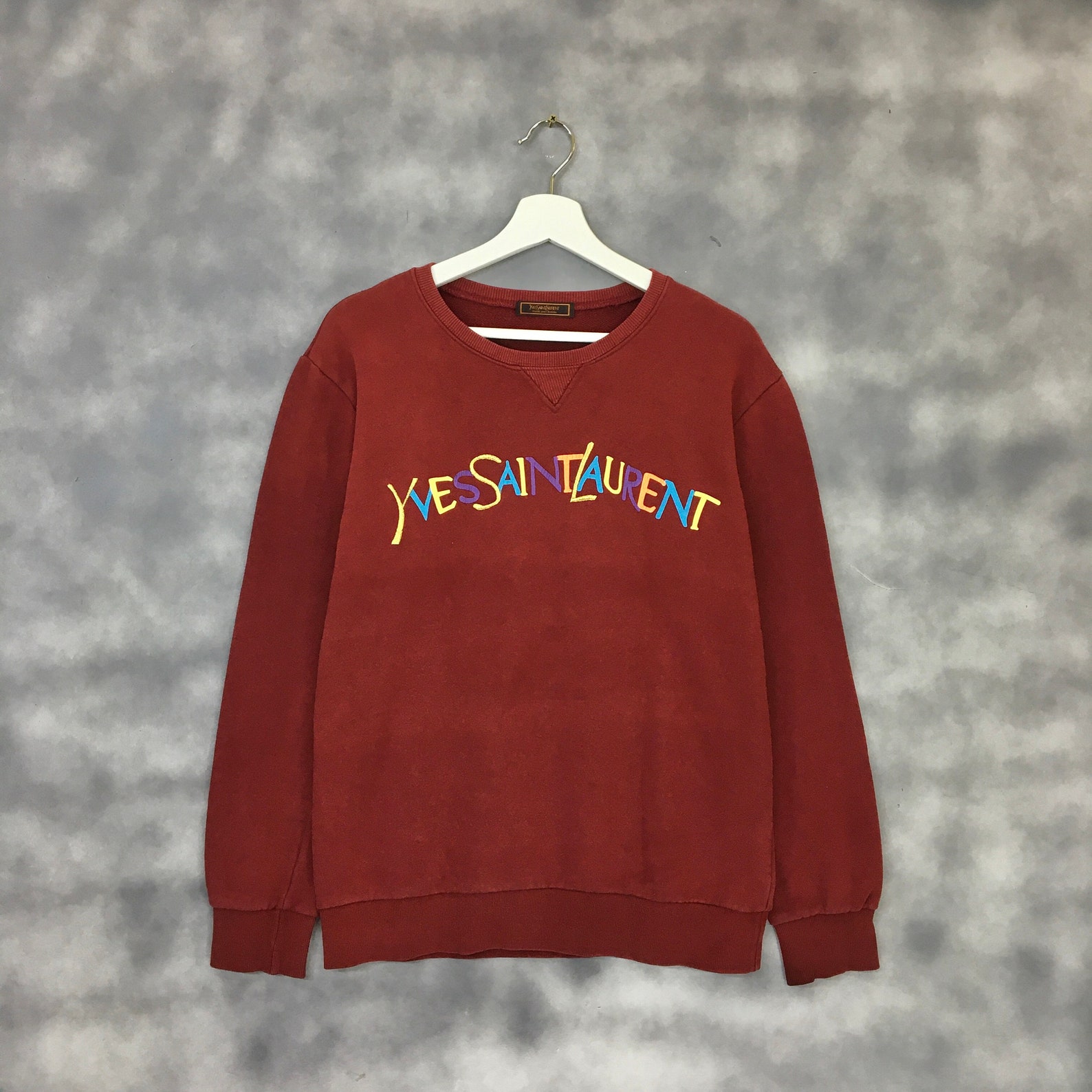 Vintage 90s Yves Saint Laurent YSL Sweatshirt Embroidered | Etsy