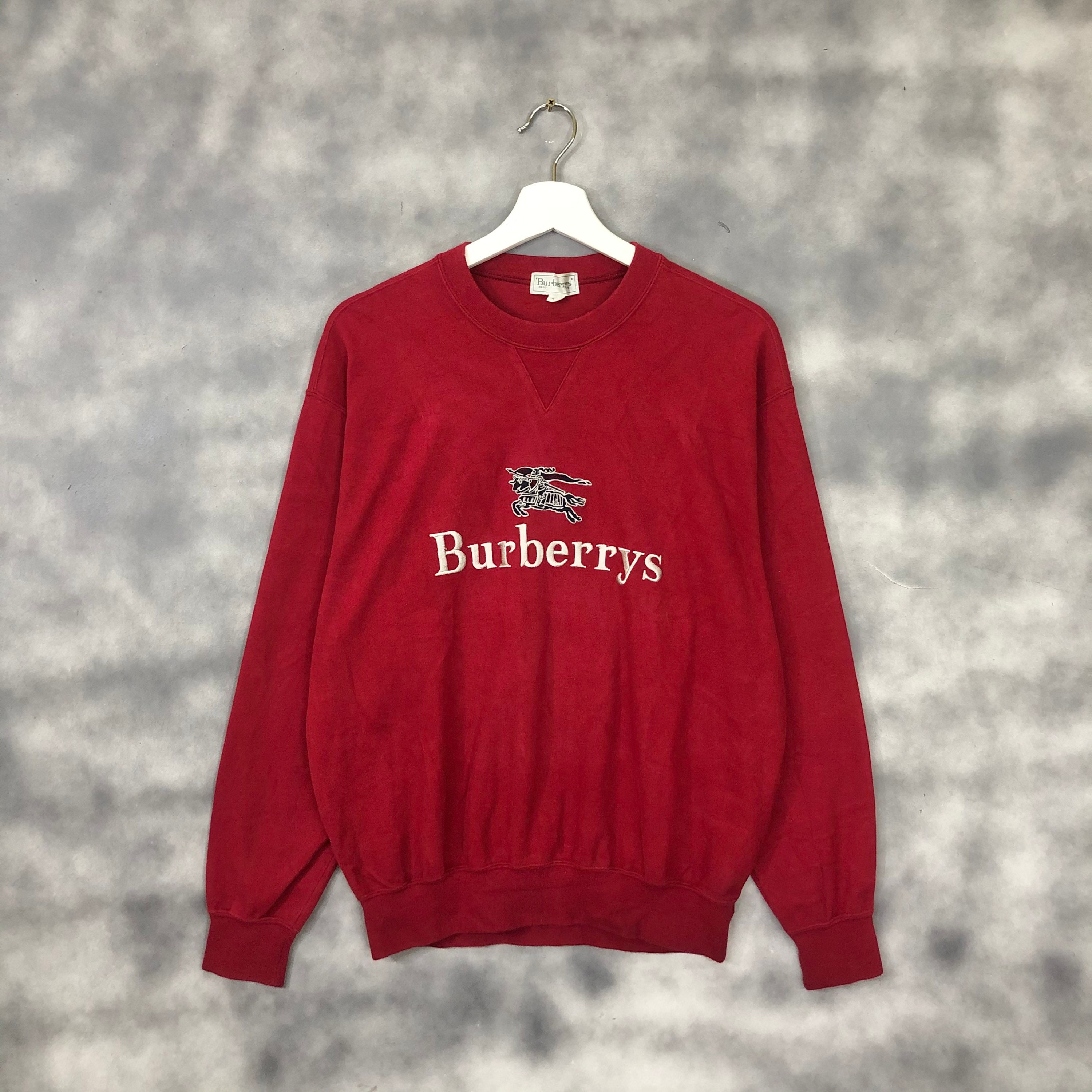 Vintage Burberrys Embroidered Sweatshirt Big Logo Luxury Vintage Burberrys Embroidered Sweatshirt Big Logo Luxury