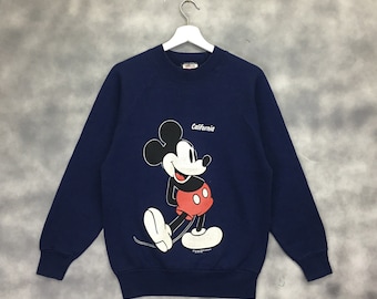 ¡¡¡Raro!!! Sudadera vintage de los años 90 con estampado de espejo de Mickey Mouse, jersey con personaje de dibujos animados de California de Mickey Mouse de Disney