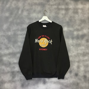Rare !! Vintage Hard Rock Sydney Hard Rock Cafe Crewneck Sweatshirts