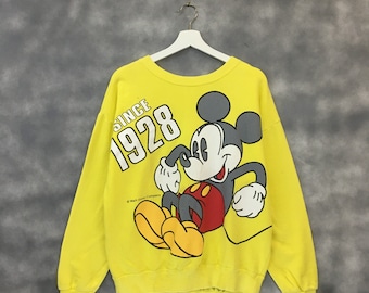 ¡¡¡Raro!!! Suéter vintage de los años 90 con estampado de Mickey Mouse y el Pato Donald de doble cara, jersey con el personaje de dibujos animados de California de Mickey Mouse de Disney