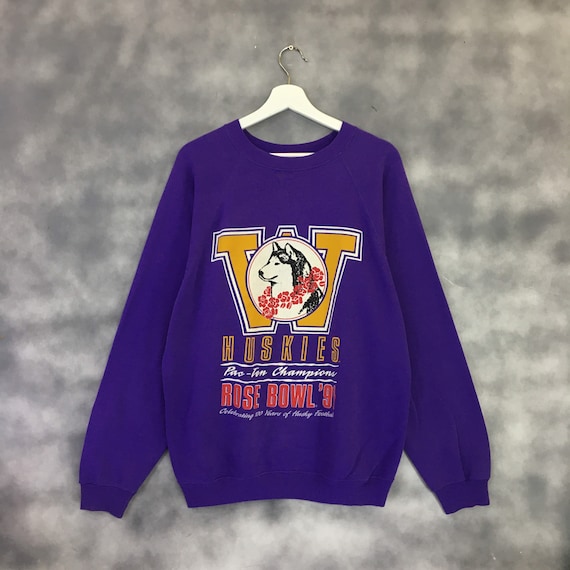 Vintage 1991 Washington Huskies Sweatshirt NCAA University of Washington  Jumper Pullover Sweater Rose Bowl91 -  Canada