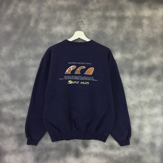 RARE !! Vintage 90s Duke Boyd Surf Brand Sweatshir