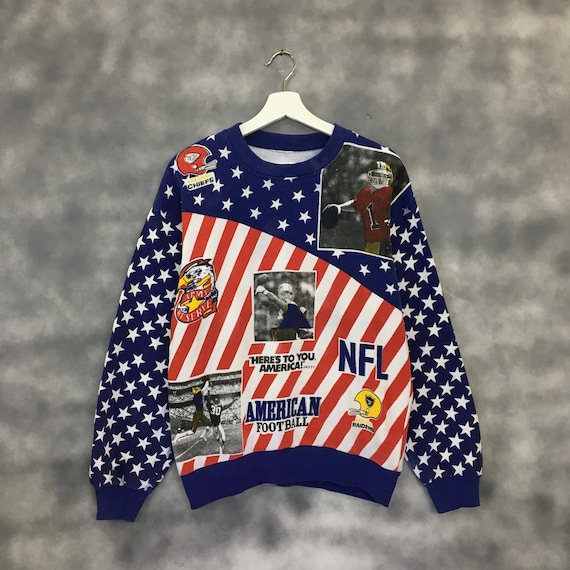 Rare Kansas City NFL Raiders Full Print USA Flag Football Super