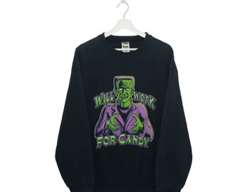 Elige !! Sudadera vintage de Frankenstein de la película de terror Freakenstein para hombre talla L Vintage USA