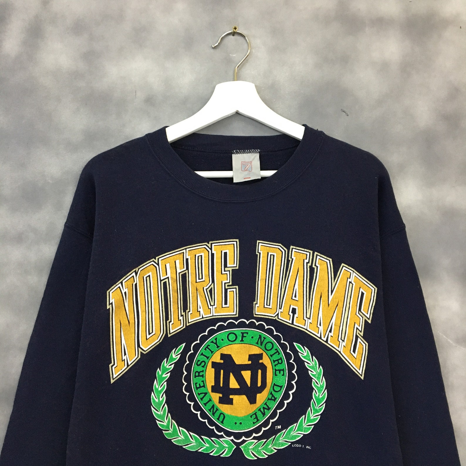 True Vintage 90s Notre Dame University Crewneck Sweatshirts Etsy
