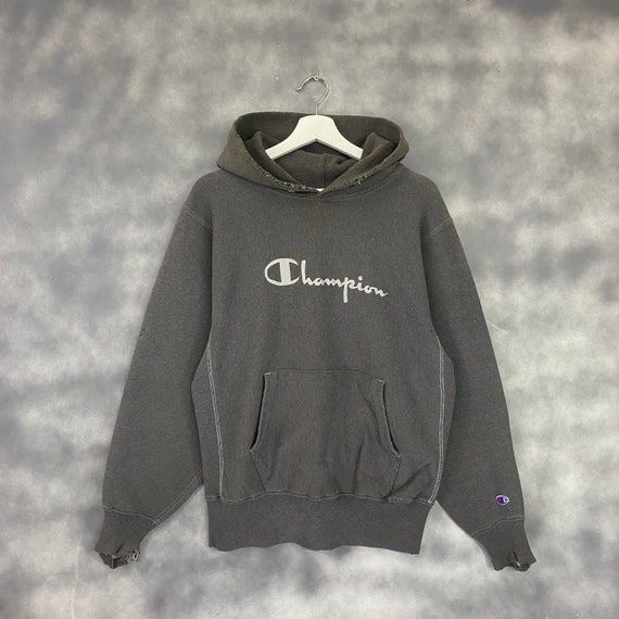 True Vintage Champion Big Logo Reverse Weave Hoodie Crewneck - Etsy