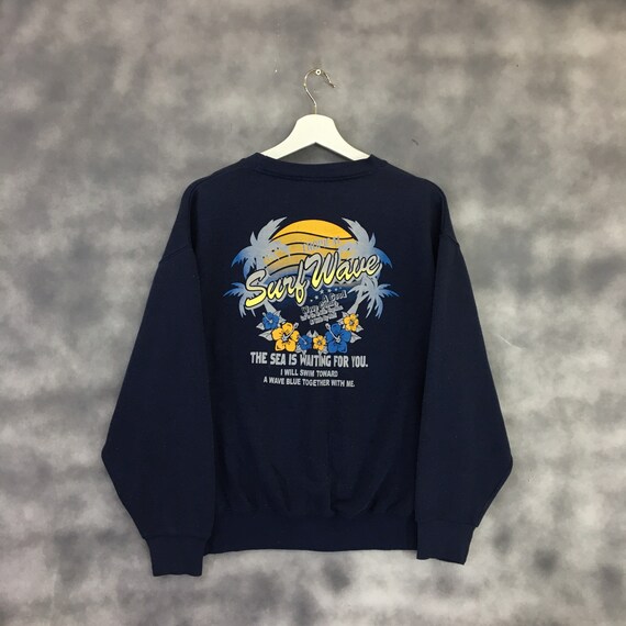 Vintage jaren 1990 lokale motion hawaii bloemen crewneck lange mouw sweatshirt grote logo vintage kleding surf Kleding Herenkleding Hoodies & Sweatshirts Sweatshirts Zeldzaam m 