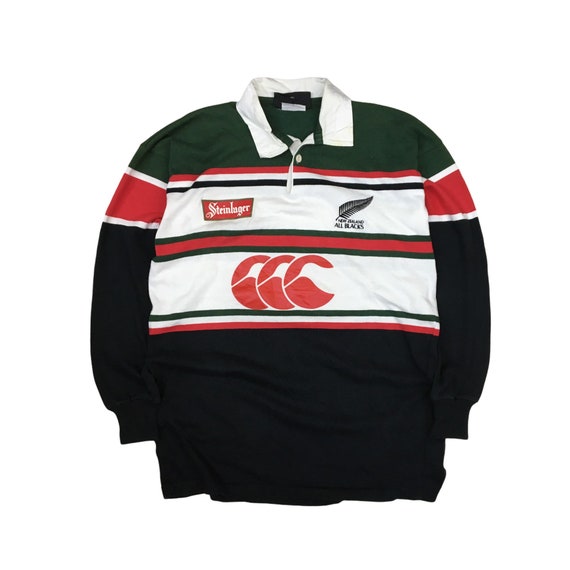 Rare !! Vintage Canterbury Steinlager All Black Ru