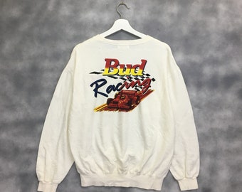 Vintage 80s Budweiser Racing Budweiser Formula 1 King Of Beer Sweatshirt Sweater USA