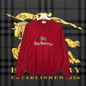Vintage Burberrys Besticktes Sweatshirt Big Logo Luxusmarke